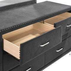 Kennedy Grey 6-drawer Upholstered Dresser
