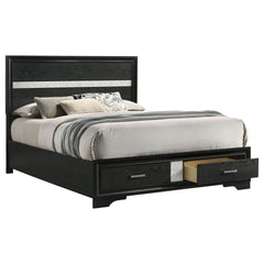 Orchid Black Queen Storage Panel Bed