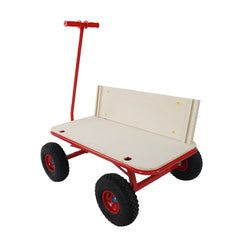 Wooden carriage + four-wheel design, Load-bearing capacity: 260LBS,Children's outdoor stroller, bringing joy to childhood outdoors
