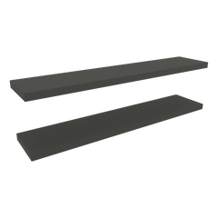 Floating Shelves 1.50" H, with 2 Shelf, Matt Gray