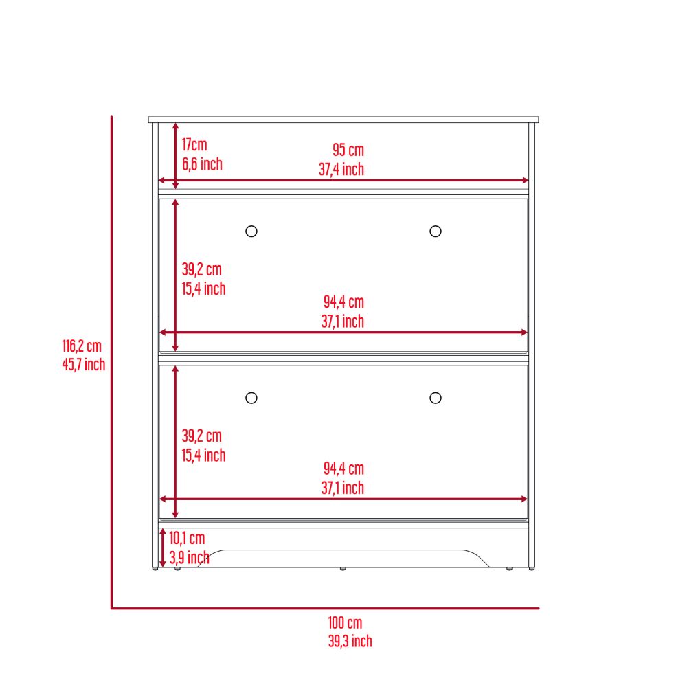 Brandford Shoe Rack, Superior Top, Two Shelves