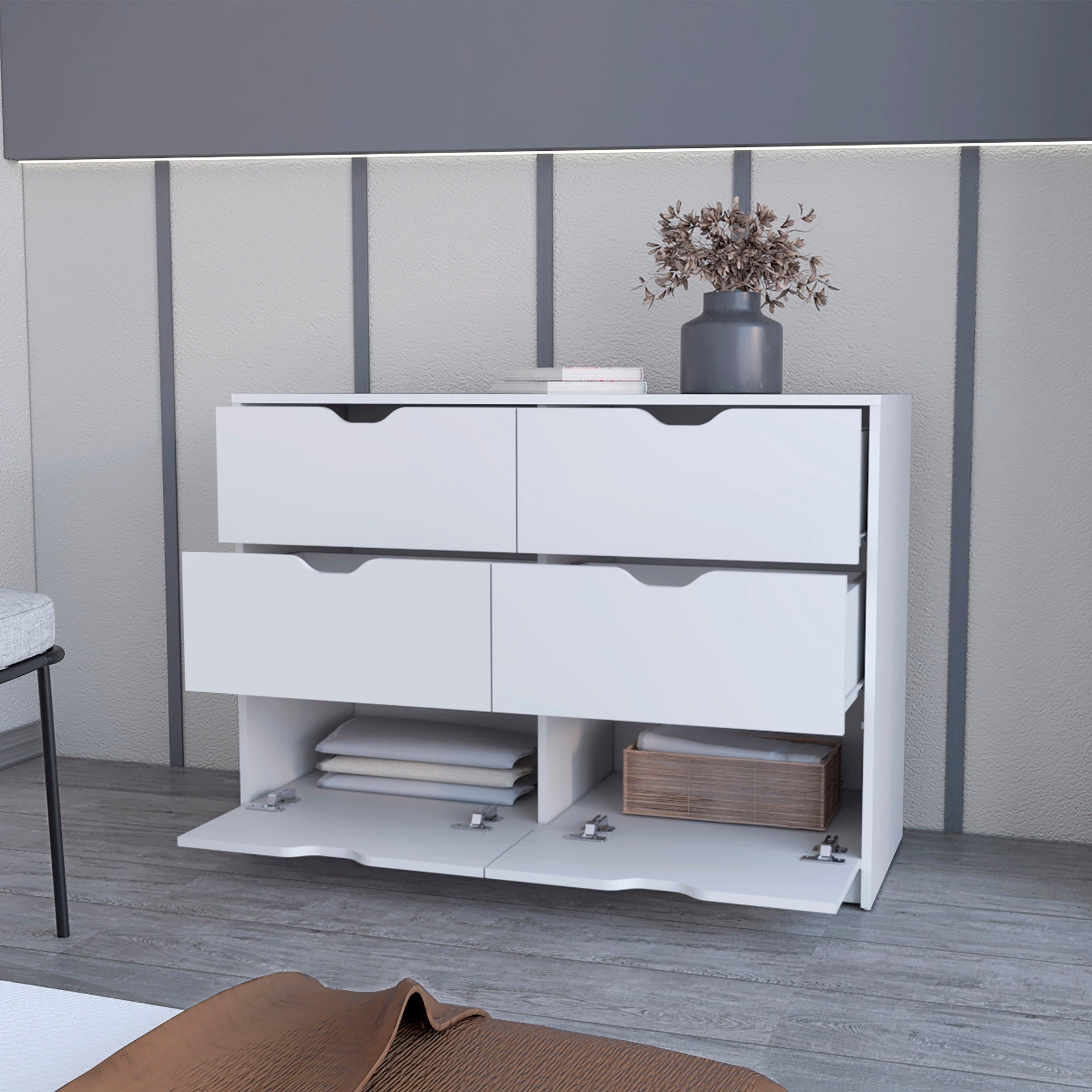 Dillon 2 Drawers Nightstand, Bedside Table with Storage