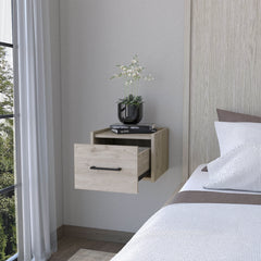 Elfrida Wall-Mounted Nightstand, Sleek Single-Drawer Design with Spacious Top Shelf