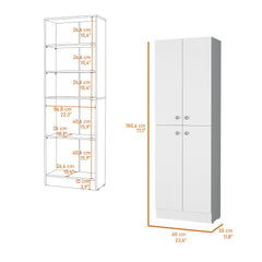 Cameron Pantry Cabinet with 4 doors and 5 hidden shelves