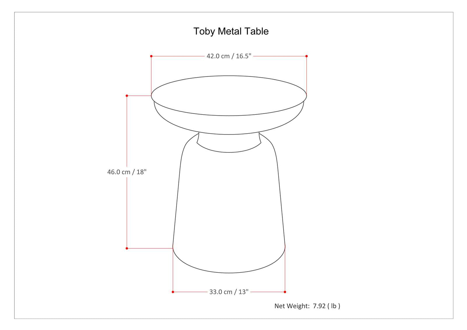 Toby 17 inch Wide Modern Industrial Metal Accent Table in Silver Iron, Assembled