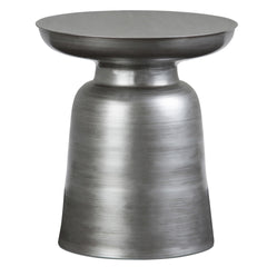 Toby 17 inch Wide Modern Industrial Metal Accent Table in Silver Iron, Assembled