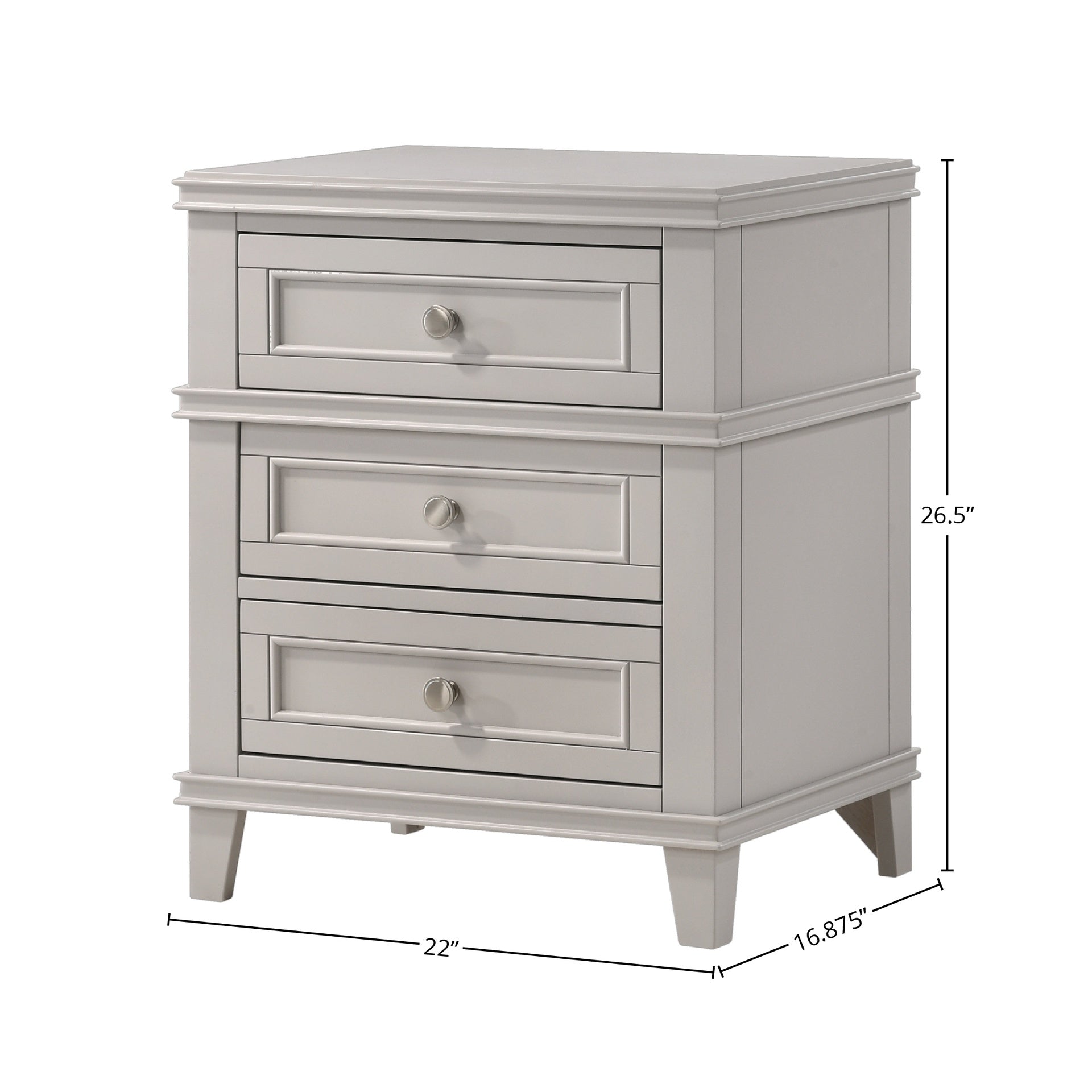 3 Drawer Nightstand W/ USB