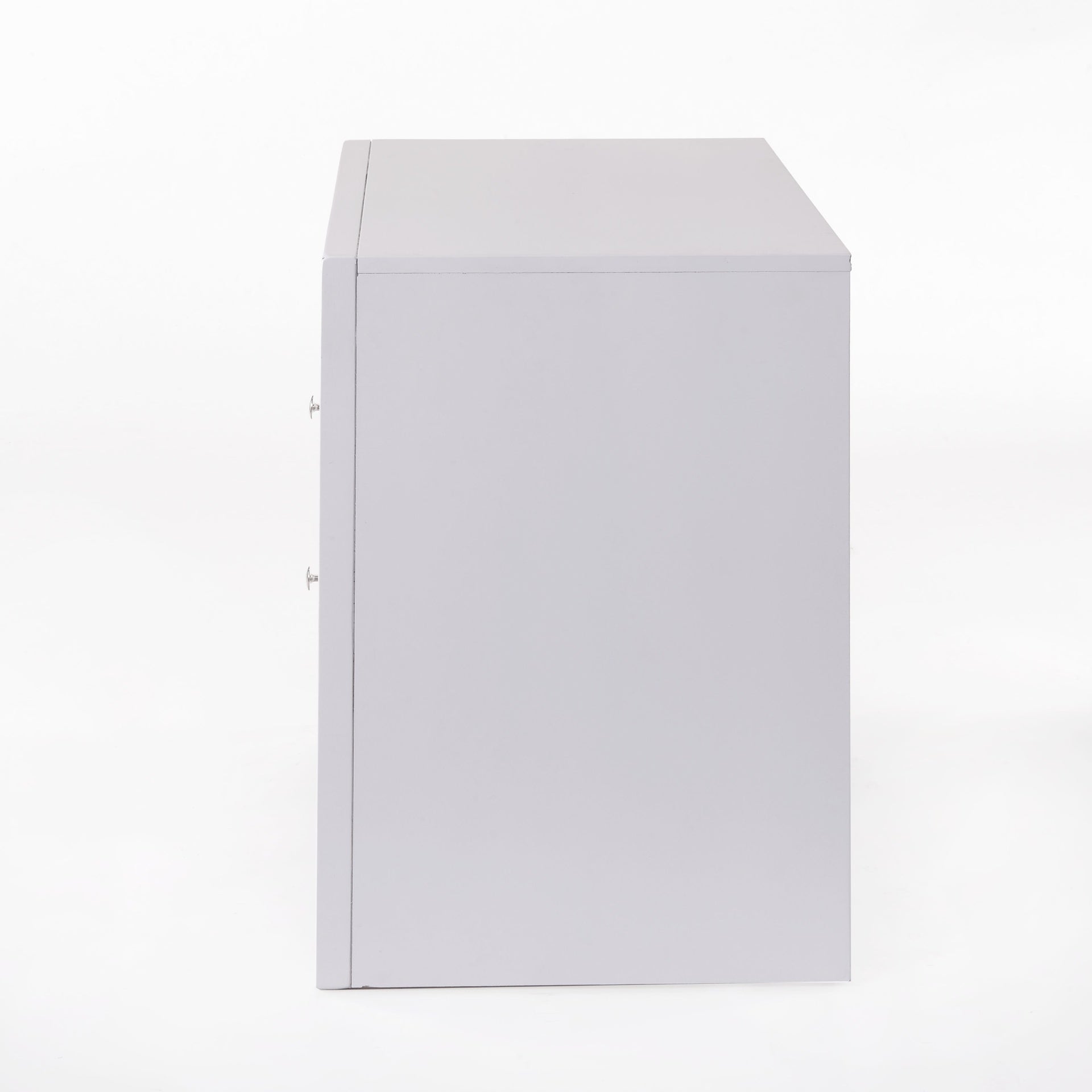1pc White Finish Nightstand with Two Storage Drawers and Pull Out Tray Wooden Bedroom Furniture