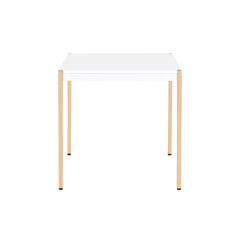 Modern Contemporary Living Room End Table 1pc White and Gold Finish Glam Home Furniture