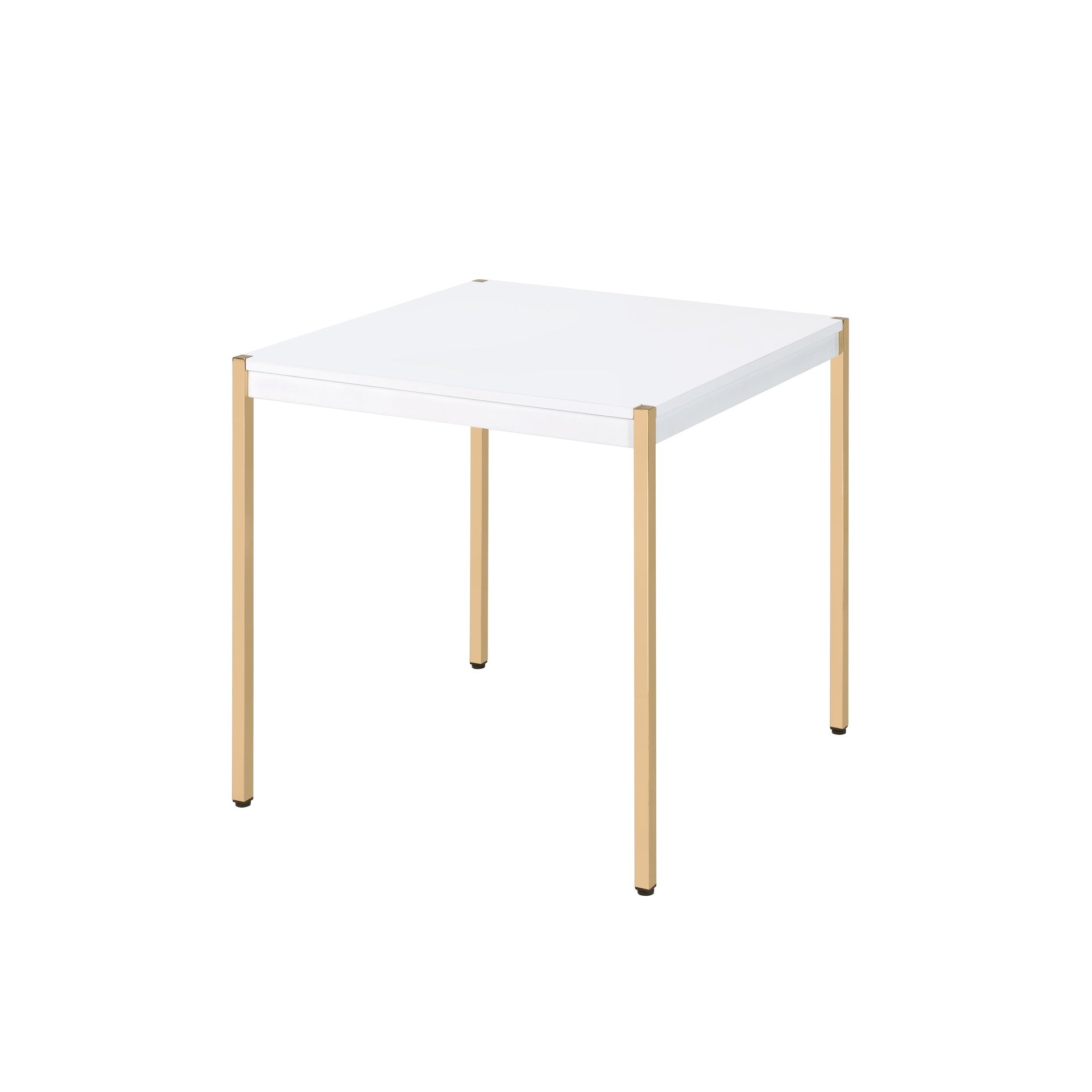 Modern Contemporary Living Room End Table 1pc White and Gold Finish Glam Home Furniture