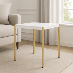 Modern Contemporary Living Room End Table 1pc White and Gold Finish Glam Home Furniture