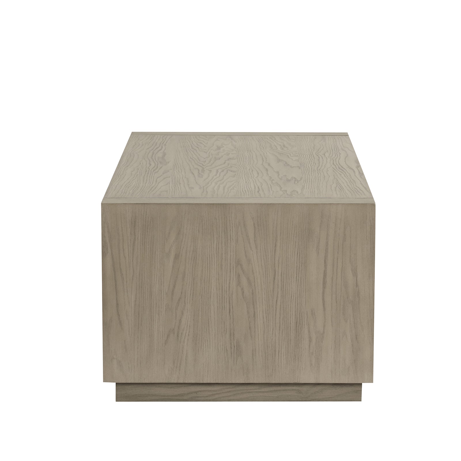 Rectangle coffee Table Plinth Base Open Bottom shelf Natural Finish Primary Living Room