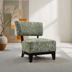 Green Finish 1pc Accent Chair Armless Design And Angled design Tapered Legs Primary Living Room