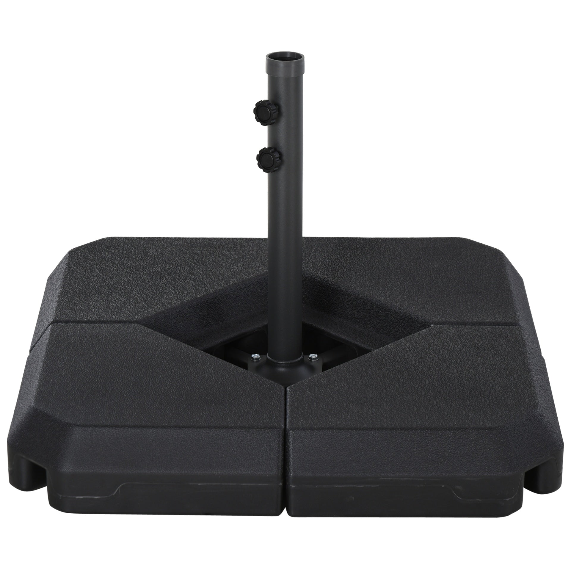 Outsunny 4-Piece Outdoor Patio Offset Umbrella Base Stand Weight Holder w/ Cross Base for Powerful Support, 158lbs Sand or 132lbs Water Filled, Black