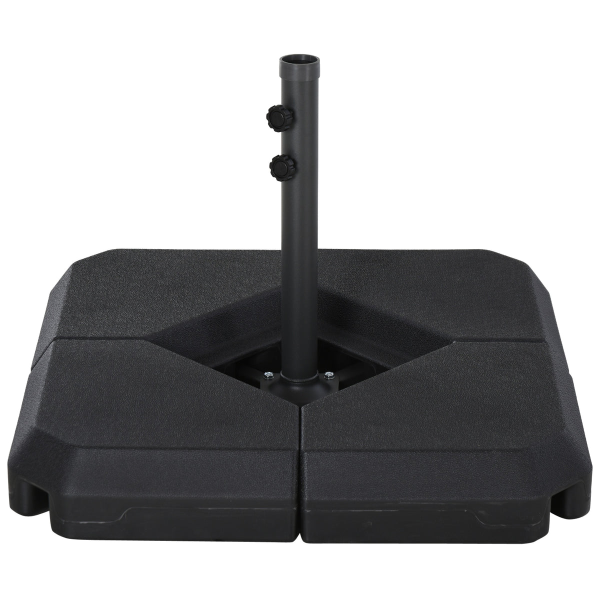 Outsunny 4-Piece Outdoor Patio Offset Umbrella Base Stand Weight Holder w/ Cross Base for Powerful Support, 158lbs Sand or 132lbs Water Filled, Black