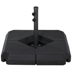 Outsunny 4-Piece Outdoor Patio Offset Umbrella Base Stand Weight Holder w/ Cross Base for Powerful Support, 158lbs Sand or 132lbs Water Filled, Black