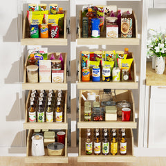Pull Out Cabinet Organizer High Drawer 16½" W x 21" D Hard Close Wood Slide Out Shelves Cabinet Storage and Organizer with Full Extension Rail Slides Pull Out Drawer for Kitchens Cabinet Pantry