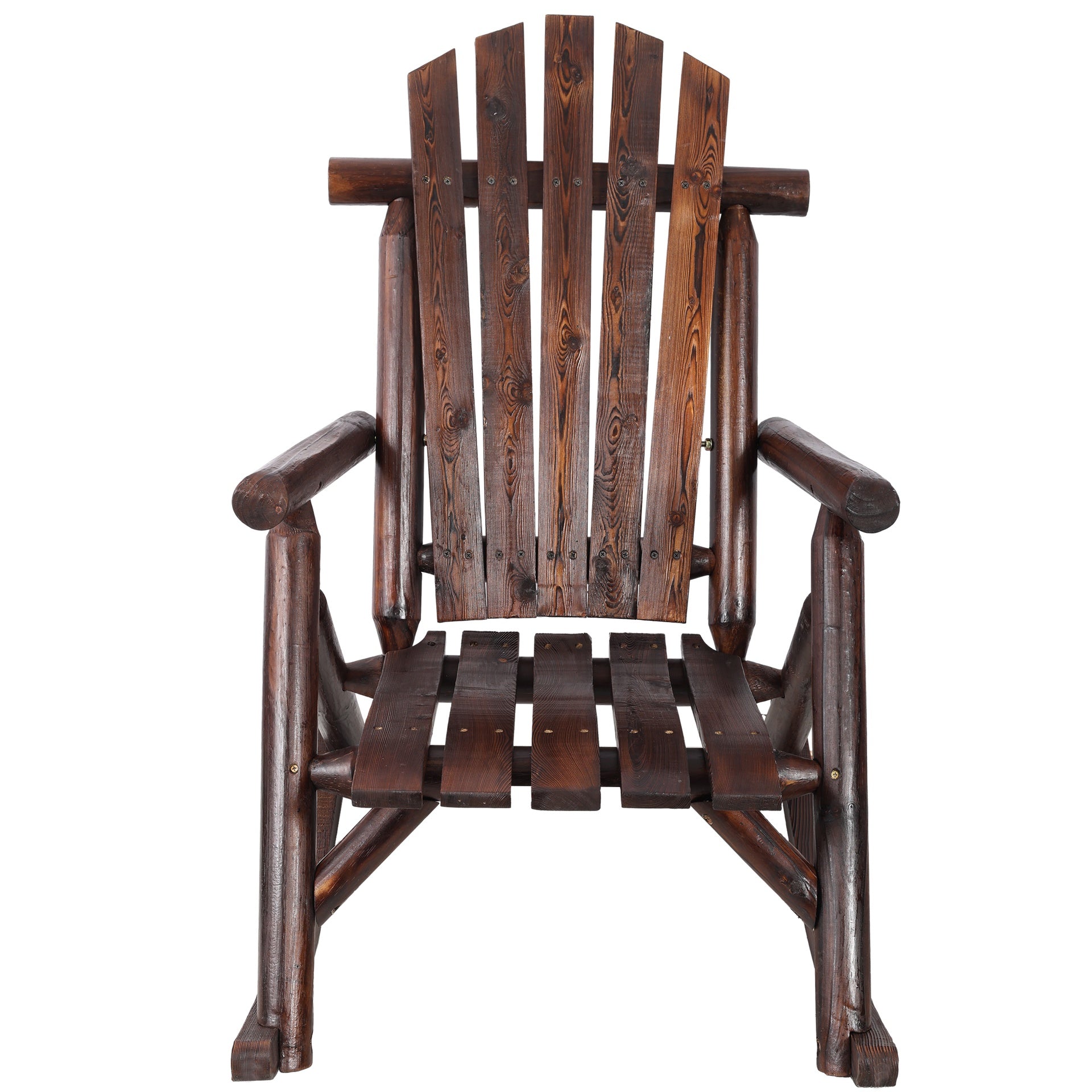 Wooden Porch Rocker Chair,Durable Wooden Porch Rocker Chair,Fir log Rocking Chair,Patio Rockers for Outside,Garde.Brown Color
