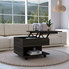 Lift Top Coffee Table, Casters, One Shelf, Carbon Espresso