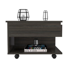 Lift Top Coffee Table, Casters, One Shelf, Carbon Espresso