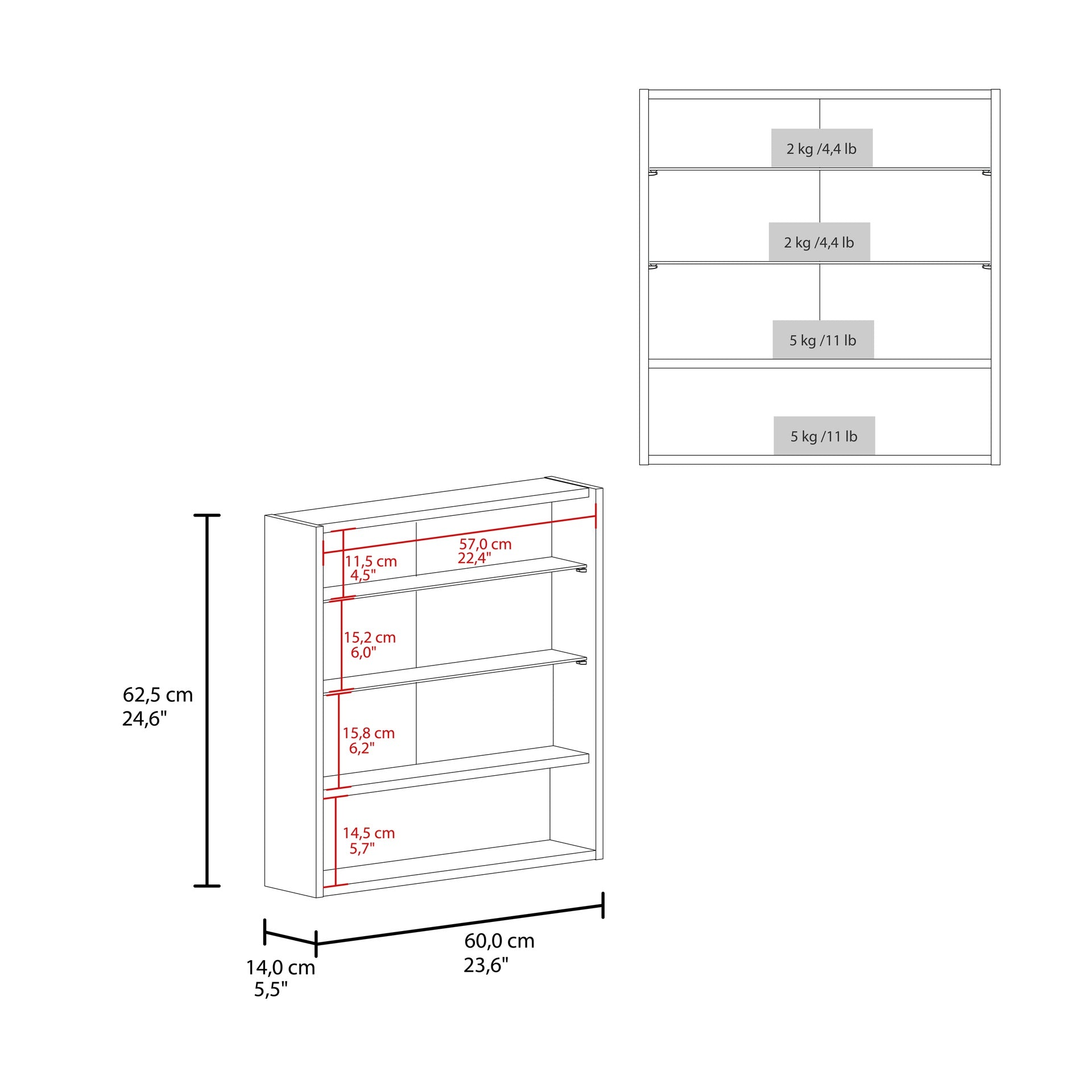 Medicine Cabinet, One Open Shelf, Three Interior Shelves, Black