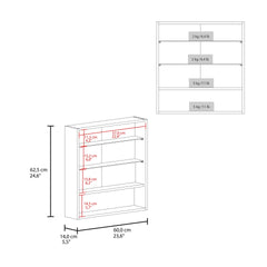 Medicine Cabinet, One Open Shelf, Three Interior Shelves, Black