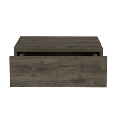 Floating Nightstand 5"H, Modern Wall-Mounted Bedside Shelf with Drawer, Dark Brown