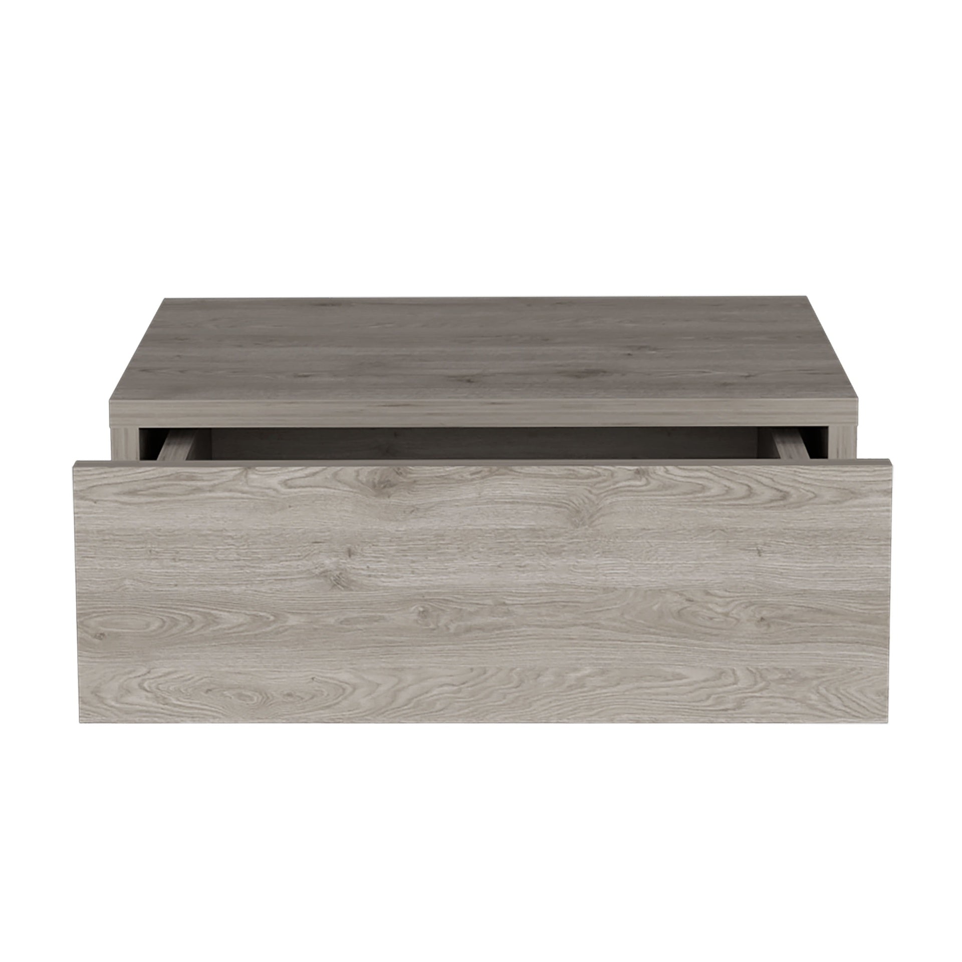 Floating Nightstand 5"H, Modern Wall-Mounted Bedside Shelf with Drawer, Light Gray