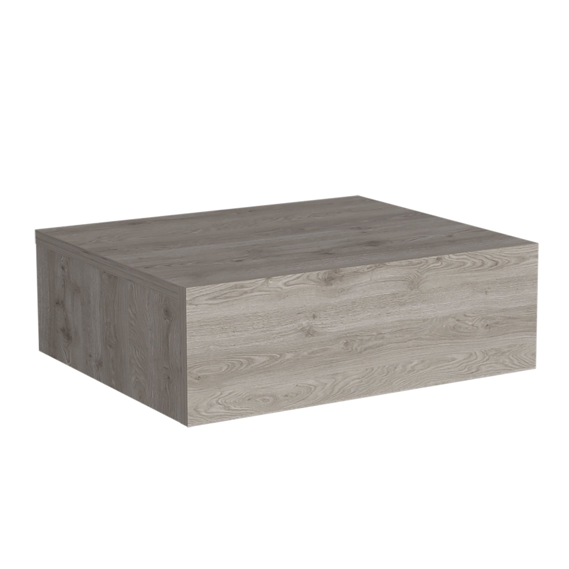 Floating Nightstand 5"H, Modern Wall-Mounted Bedside Shelf with Drawer, Light Gray