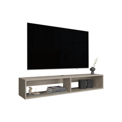 TV Stand 10.4" H, with 2 Shelves, White Oak