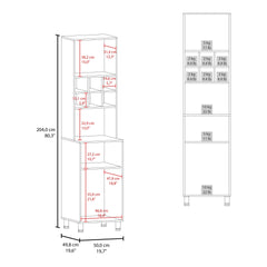 Kitchen Pantry, 2 Doors, 4 Legs, 8 Shelves