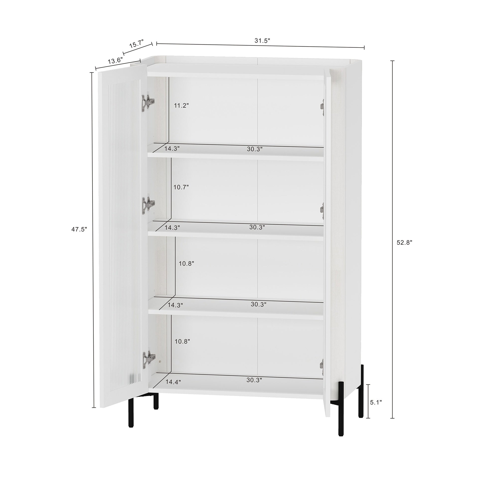 Bookcase Cabinet in White