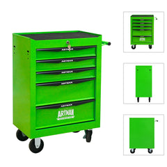 Rolling Metal Tool Chest with 5 Drawers, 20" 5-Drawer Tool Chest Cabinet with Ball Bearing Drawer Slides, Steel Tool Storage Box Organizer -GREEN