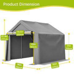 8x8 FT Multi-Purpose Outdoor Shelter  Waterproof & UV-Resistant with Roll-Up Doors