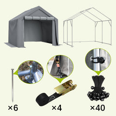 8x8 FT Multi-Purpose Outdoor Shelter  Waterproof & UV-Resistant with Roll-Up Doors