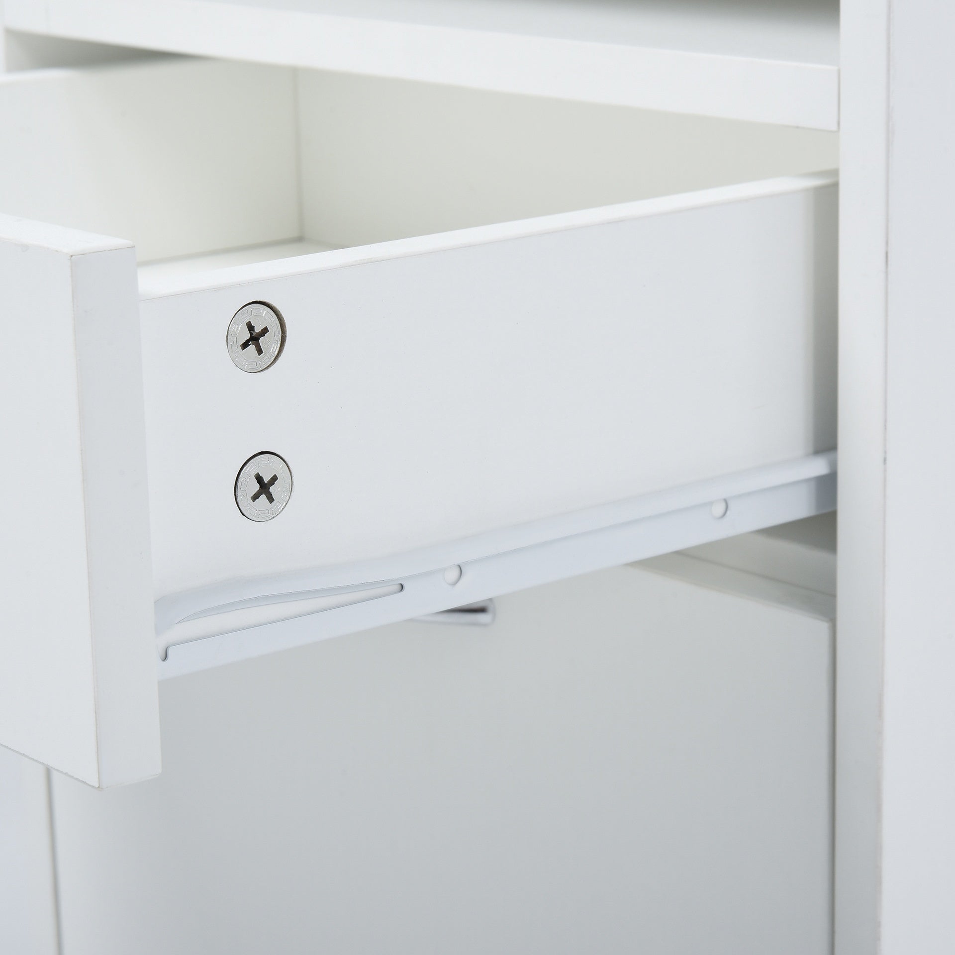Mobile Storage Cabinet Organizer with Drawer and Cabinet, Printer Stand with Castors, White