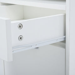 Mobile Storage Cabinet Organizer with Drawer and Cabinet, Printer Stand with Castors, White