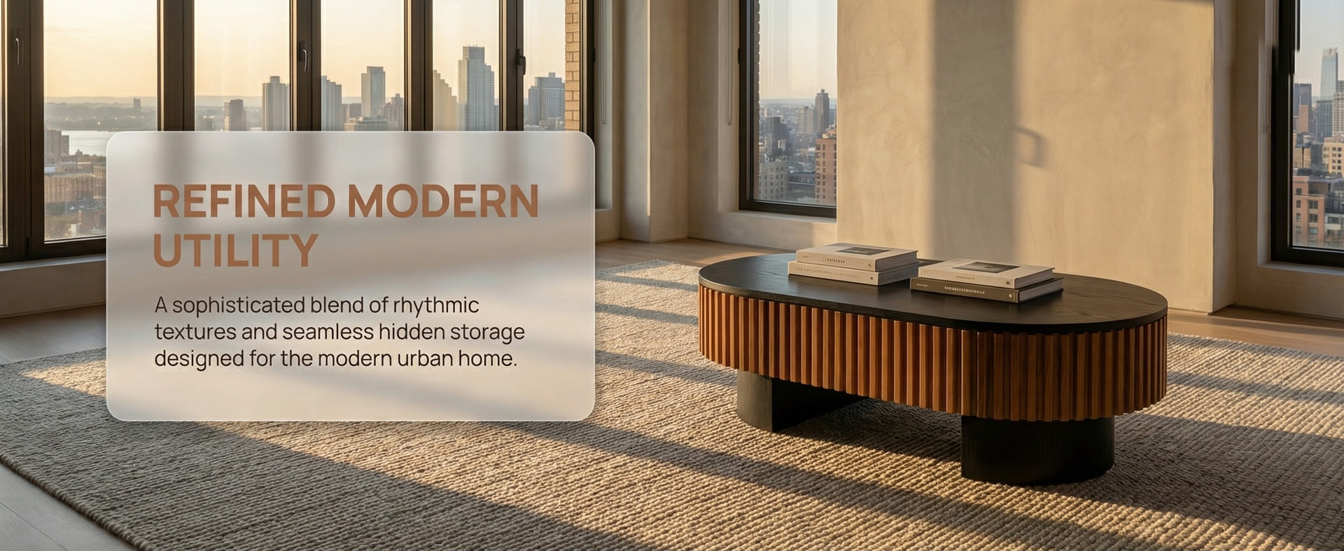 43.7"Elliptical living room coffee table with hidden storage and removable tabletop, solid wood veneer modern coffee table. Suitable for living rooms, bedrooms, apartments or offices, black + walnut