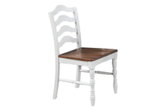 5-Piece Ranch Style Dining Set with Oak Top Table & Ladder Back Chairs