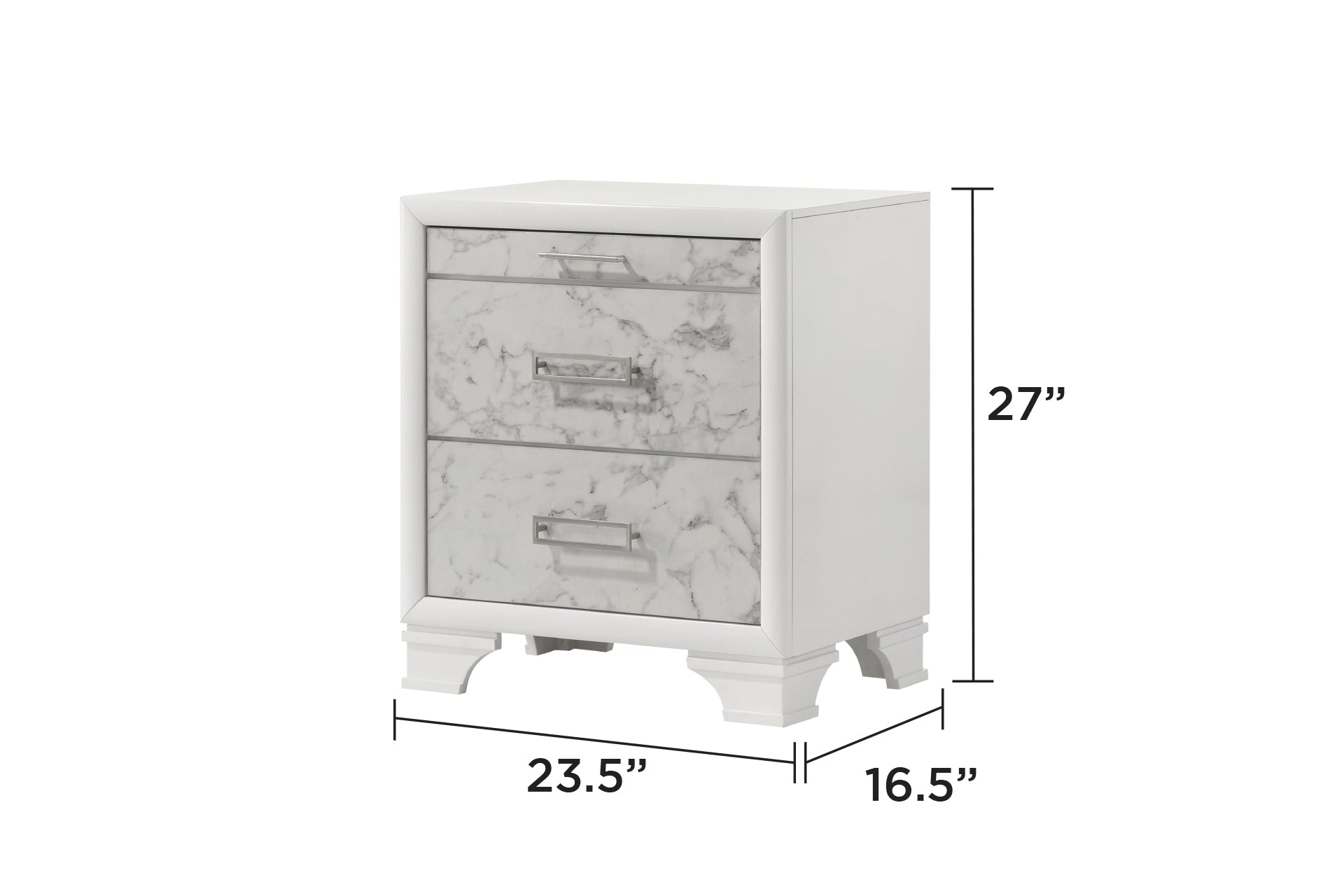 Soul Modern Style Nightstand Made with wood in White  same as B009P309601 (CA inventory)