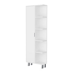 FM FURNITURE Randall Linen Cabinet, with 1  door and 9 shelves, White