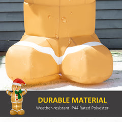 HOMCOM 6ft Christmas Inflatable Gingerbread Man, Outdoor Blow-Up Yard Decoration with LED Lights Display