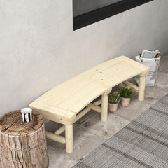 Outsunny Wooden Garden Bench, Semicircular Round Outdoor Tree Bench, Wrap Around Park Bench for Yard, Patio, Deck, Lawn, Natural