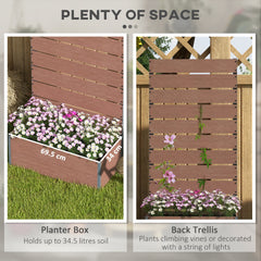 Outsunny Raised Garden Bed with Trellis for Climbing Plants, Planter Box with Drainage Gap, Freestanding Trellis Planter for Outdoor, Patio, Deck, 28.25" x 15" x 59", Brown