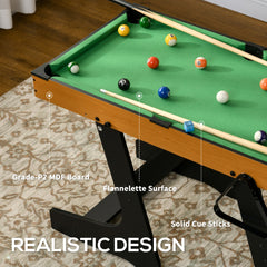 Soozier 38" Foldable Billiards Tabletop Game, Pool Table Set, Fun for the Whole Family with Easy Folding for Storage, Balls, Cues, Chalk, Brush for Game Room, Man Cave