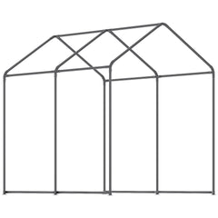 Outsunny 8' x 6' x 7.5' Walk-In Greenhouse, Outdoor Gardening Canopy with 6 Roll-up Windows, 2 Zippered Doors & Weather Cover, White