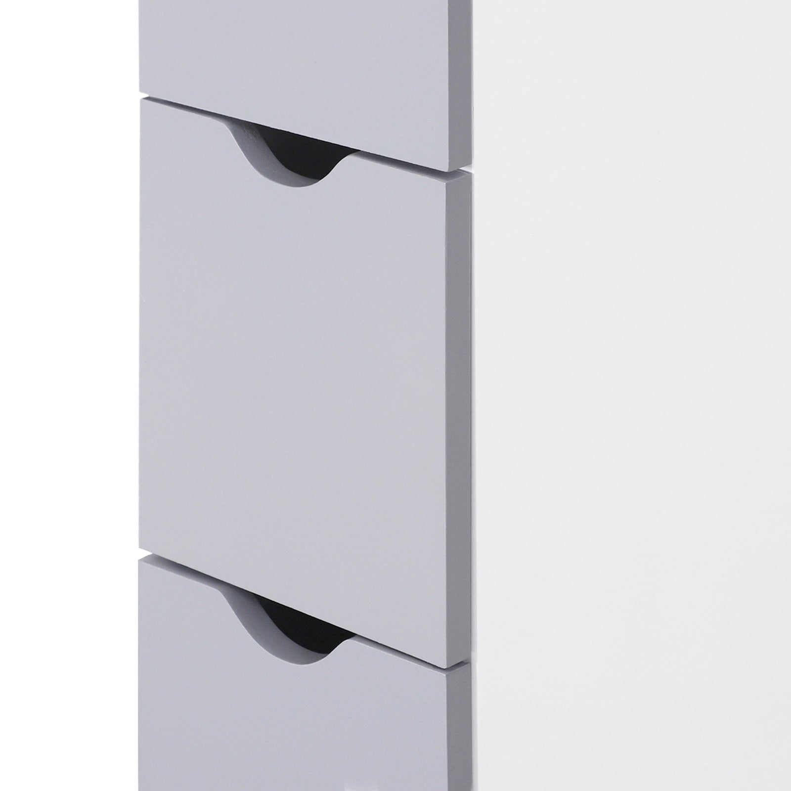 HOMCOM 54" Tall Bathroom Storage Cabinet, Freestanding Linen Tower with 2-Tier Shelf and Drawers, Narrow Side Floor Organizer, White