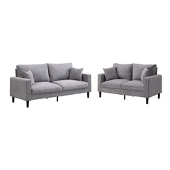 Two Piece Sofa Set, Living Room Three seater+Two seater, Comfy , Modern Upholstered Sofa, Living Room Bedroom Apartment Small Space , Corduroy , Light Grey