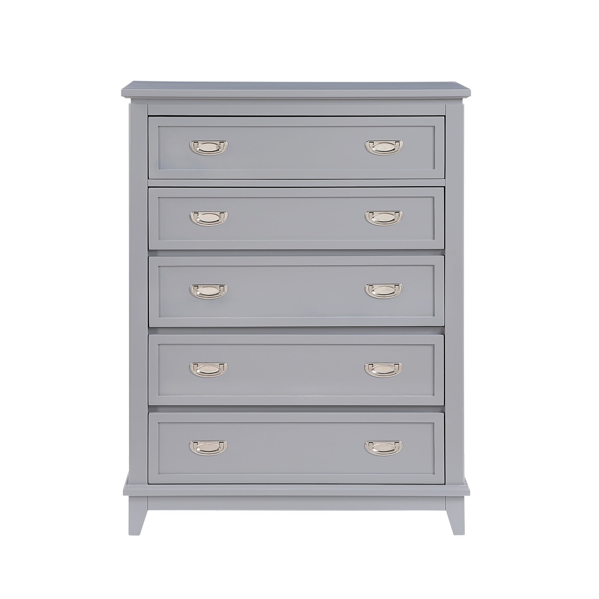 Gray Finish Storage Chest with 5 Drawers Wooden Modern Bedroom Furniture 1pc Vertical Dresser
