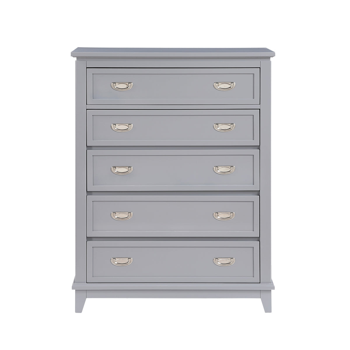 Gray Finish Storage Chest with 5 Drawers Wooden Modern Bedroom Furniture 1pc Vertical Dresser
